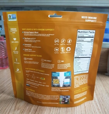 100% PE 7.9OZ ανακυκλώσιμες σακουλών τροφίμων τσάντες τροφίμων συσκευασίας τυπωμένες συνήθεια Resealable