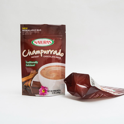 στάση 340g Champurrado επάνω στη στιγμιαία τσάντα συσκευασίας Hocolate σακουλών με το φερμουάρ