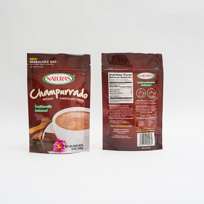 στάση 340g Champurrado επάνω στη στιγμιαία τσάντα συσκευασίας Hocolate σακουλών με το φερμουάρ