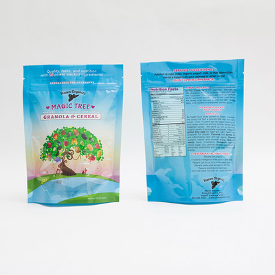 12OZ 100mm τυπωμένη συνήθεια πλαστική Ziplock φερμουάρ συσκευασία σακουλών για τα δημητριακά Granola