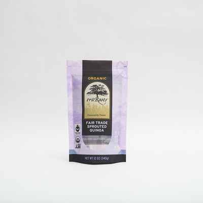Ziplock συσκευασίας τροφίμων 12OZ 340g μόνιμη σακούλα φερμουάρ φερμουάρ τσαντών για βλαστημένο Quinoa