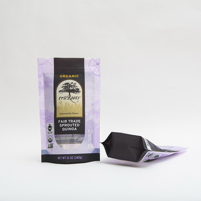 Ziplock συσκευασίας τροφίμων 12OZ 340g μόνιμη σακούλα φερμουάρ φερμουάρ τσαντών για βλαστημένο Quinoa