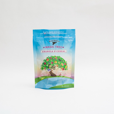12OZ 100mm τυπωμένη συνήθεια πλαστική Ziplock φερμουάρ συσκευασία σακουλών για τα δημητριακά Granola