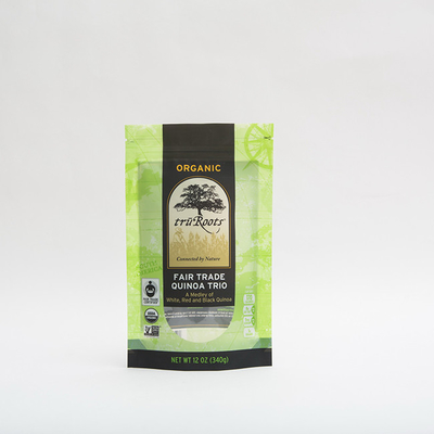 12oz Quinoa τσάντες σακουλών φερμουάρ τσαντών 112micron συσκευασίας τροφίμων τρίο για τα τρόφιμα