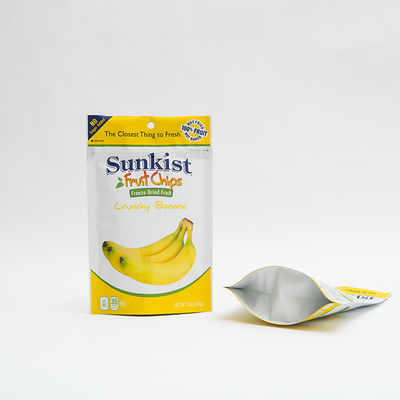 1.4oz ξεράνετε την ανακυκλώσιμη στάση συσκευασίας τροφίμων τσιπ μπανανών επάνω στις σακούλες με το φερμουάρ