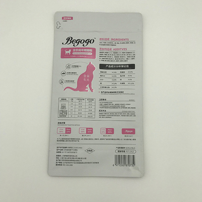 1.3kg τσάντα συσκευασίας τροφίμων της Pet με δευτερεύον Gusset επίπεδων κατώτατων σημείων στάσεων τροφίμων γατών φερμουάρ επάνω